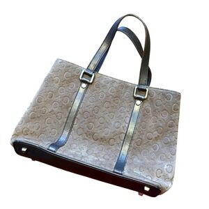 Celine Macadam C Logo Suede Leather Tote Bag Taupe Brown CE00/22 Italy